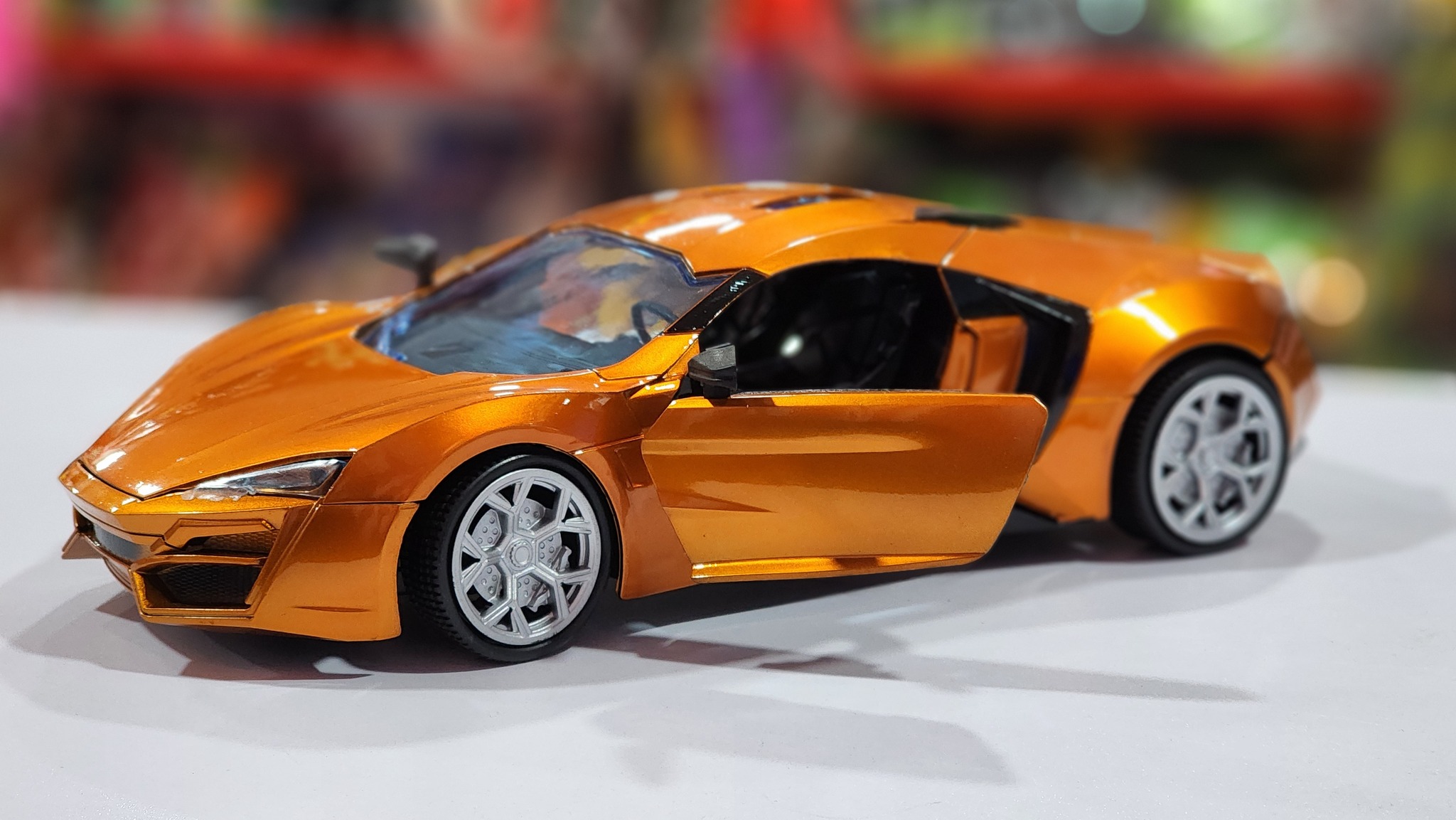 Metallic Orange Lykan Hypersport Style Toy Car 